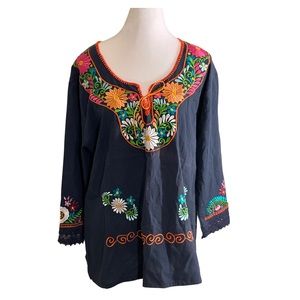 Beautifully embroidered blouse size Large